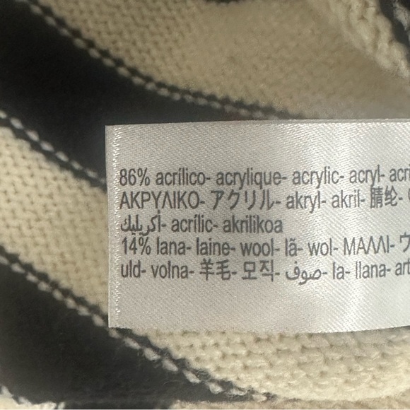 Zara Wool Striped Sweater Cream Black - Picture 10 of 10